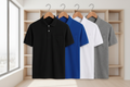 Men's T-shirt Solid Polo Neck Polly Cotton (Pack of 4)